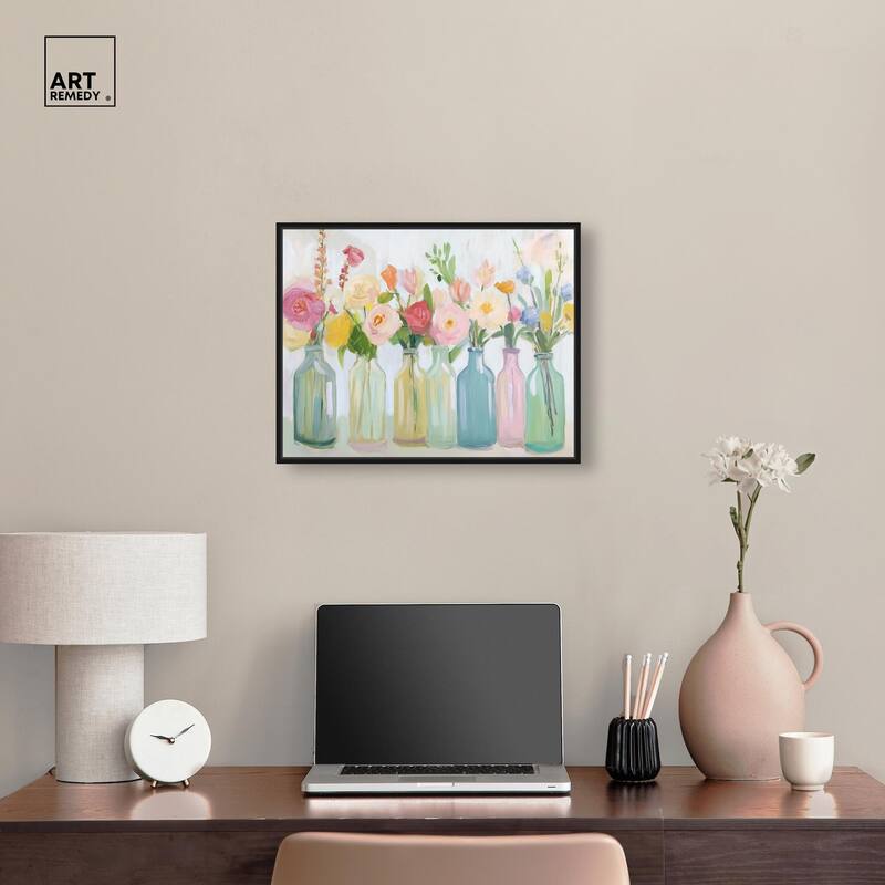 Bottled Blooms Canvas by Art Remedy