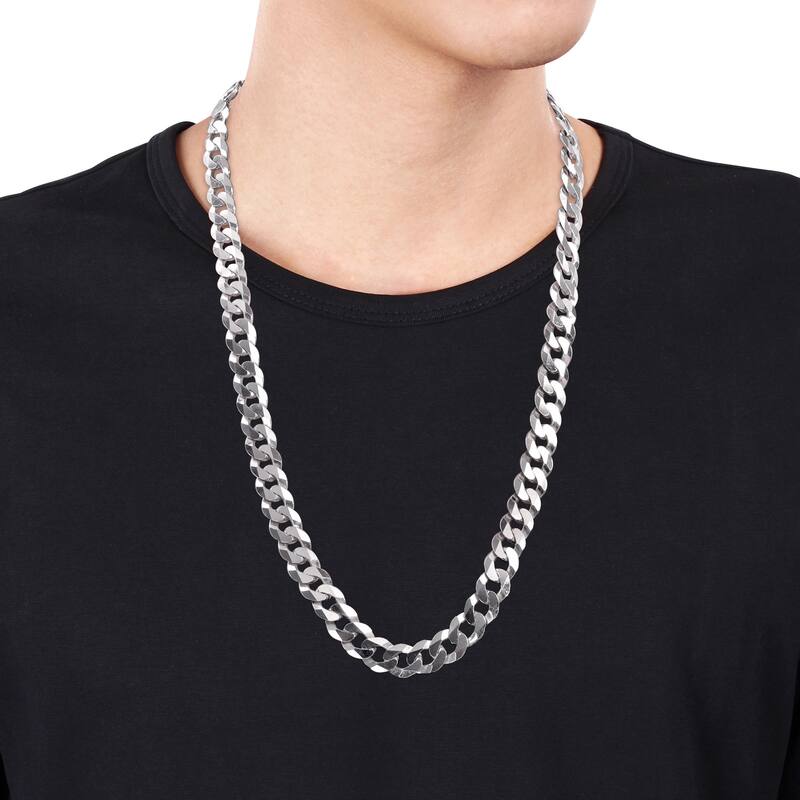 Miadora Sterling Silver Curb Link Necklace