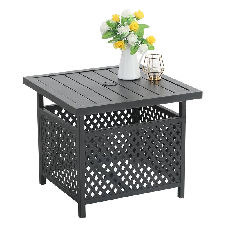 Claribelle Square Side Table with Umbrella Hole by Havenside Home - 22*22