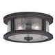 preview thumbnail 1 of 7, Cumberland Iron Bronze Rustic Outdoor Flush Mount Ceiling Light with Edison Bulbs - 13-in W x 6-in H x 13-in D Rust Iron - 13-in W x 6-in H x 13-in D