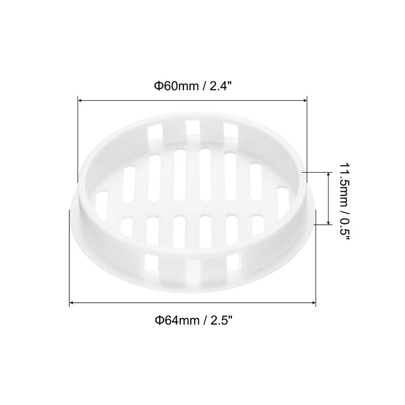 20Pcs 60mm/2.4in Air Vents Circular Soffit Vents, Soffit Vent Cover - 60mm - White