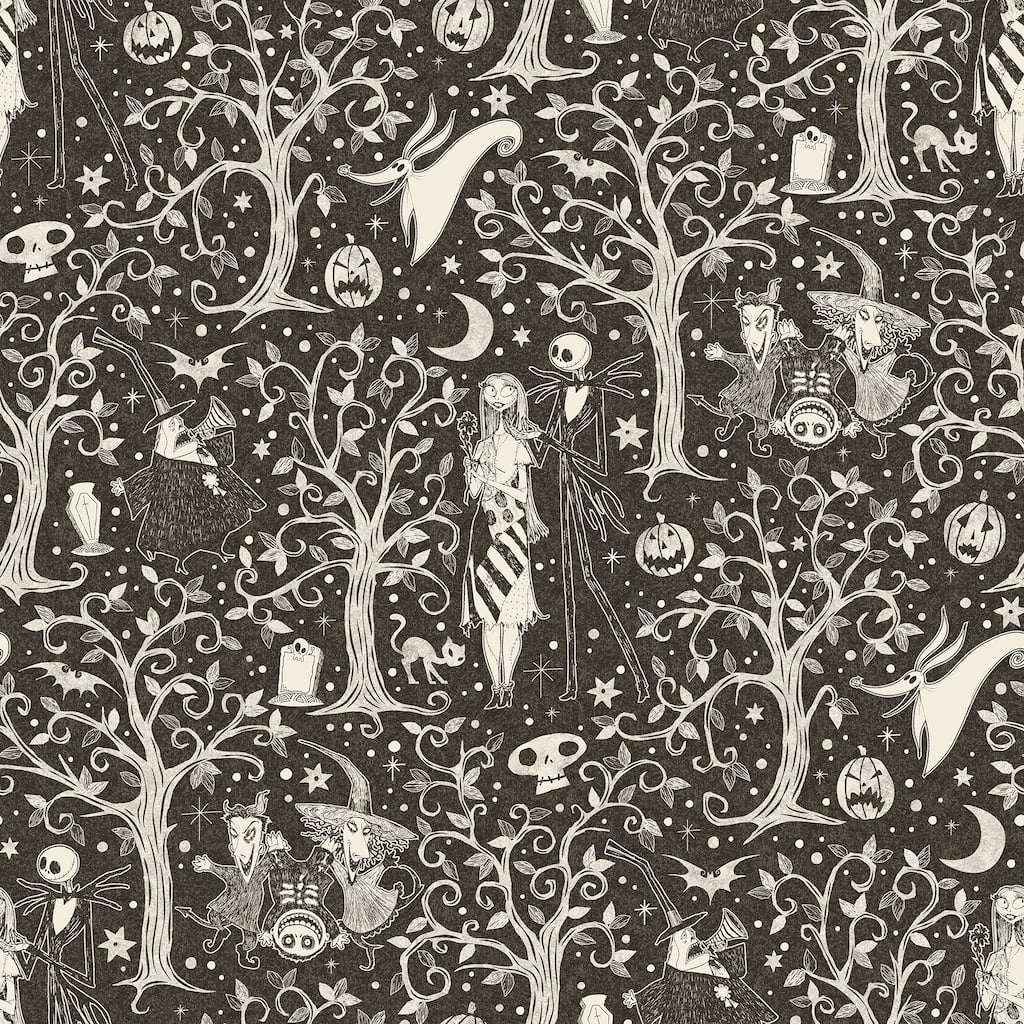 Disney Tim Burton's The Nightmare Before Christmas Sepia Forest Peel and Stick Wallpaper by RoomMates