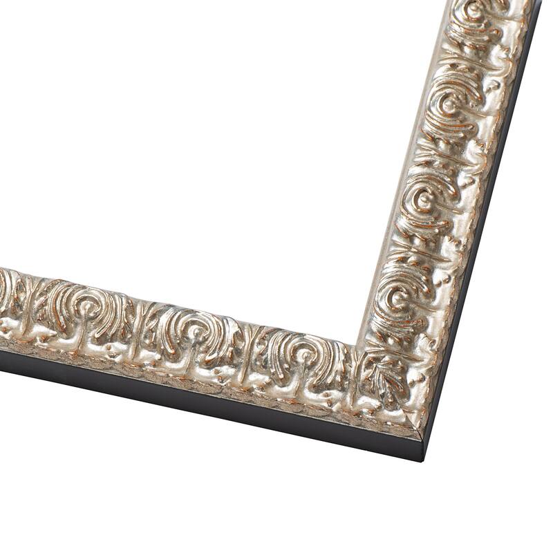 19x8 Frame Silver Versailles Ornate Solid Wood Picture Frame | 1 Inch