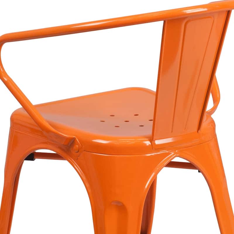 4 Pack Metal Indoor-Outdoor Chair with Arms