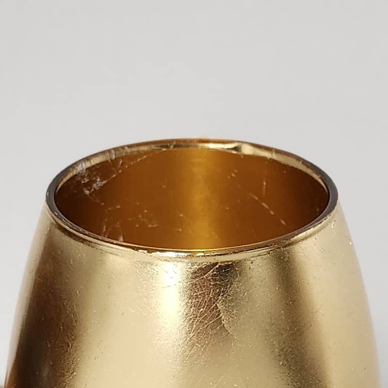 GILT 7" Glass Oval Vase