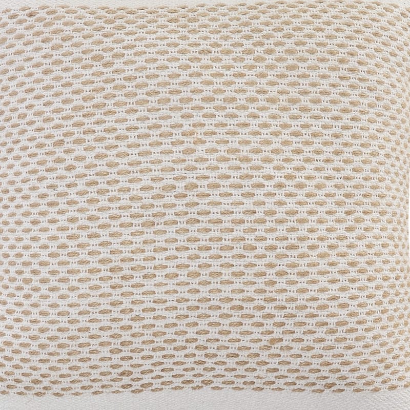 Sevita Reed Natural/White Bordered Cotton Throw Pillow, Set of 2