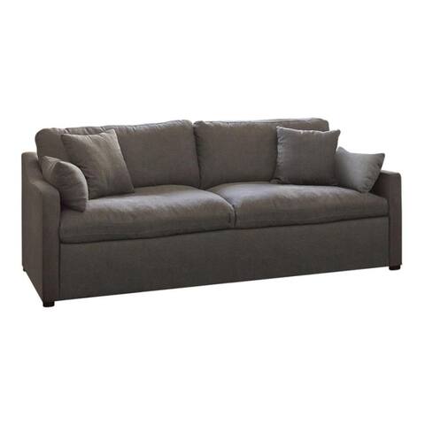 Upholstered Sofa with Slope Arms, Charcoal
