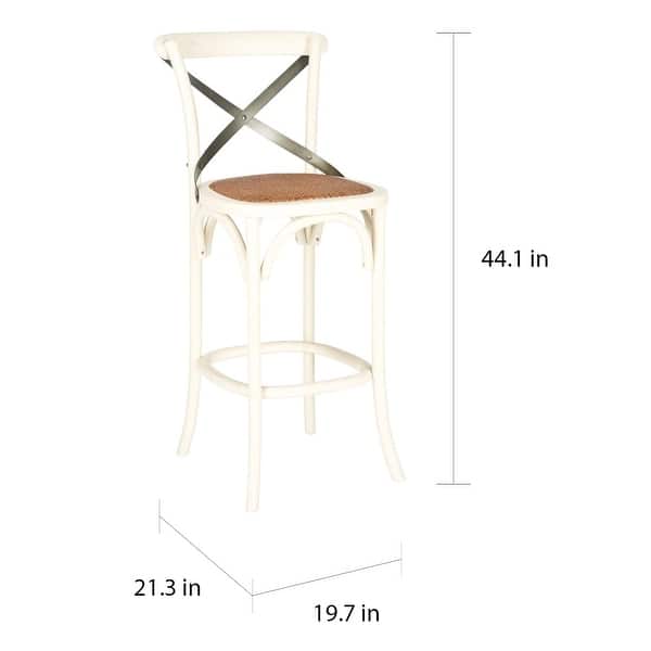 SAFAVIEH 30-inch Eleanor X-Back Antique White Bar Stool