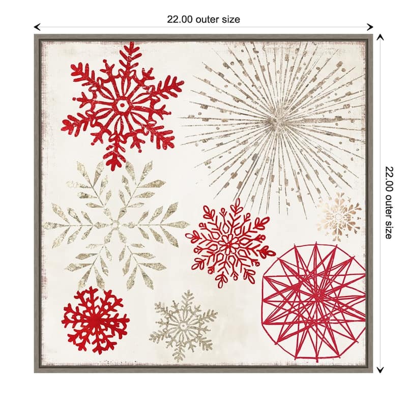 Christmas Snowflakes II by PI Studio Framed Canvas Wall Art