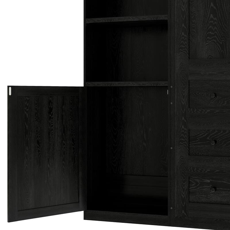 Roomfitters Queen Size Murphy Wall Bed with Shelves and Cabinets, Space Saving