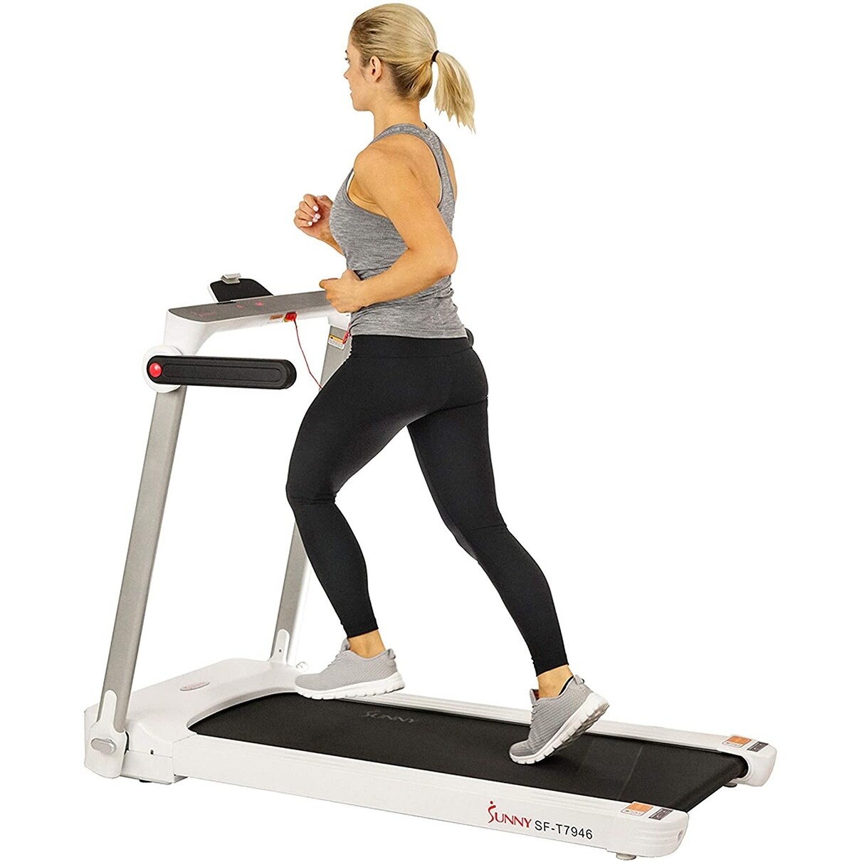 Health Fitness Slim Folding Treadmill with LED Digital Monitors