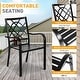 preview thumbnail 11 of 12, SUNCROWN Outdoor Patio 5/7 Piece Steel Dining Sets Metal Slatted Table and Stackable Chairs Powder Coated Frame