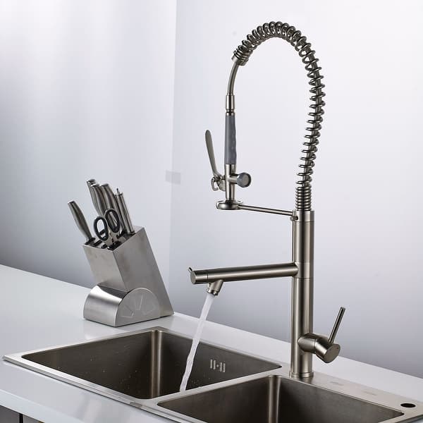 High Arch Spring Single Handle Kitchen Sink Faucet Pull Down ...