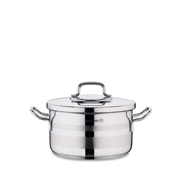 Korkmaz Astra2 Stainless Steel Pot with Lid, High-Performance