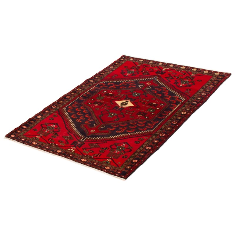 ECARPETGALLERY Hand-knotted Andelz Red Wool Rug - 4'5 x 6'5