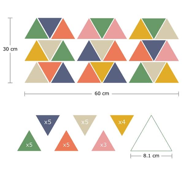 Walplus Colorful Geometrical Triangle Wall Sticker Home Decor Decal