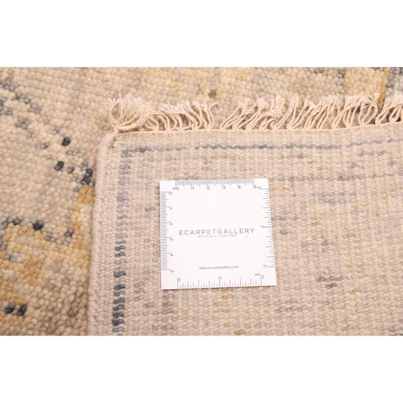 ECARPETGALLERY Hand-knotted Modern Oushak Light Grey Wool Rug - 4'1 x 5'10
