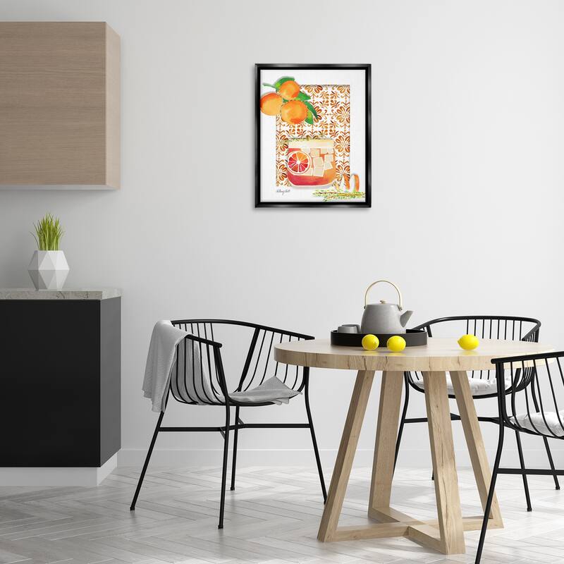 Stupell Mediterranean Pattern Negroni Framed Floater Canvas Wall Art Design By Hillary Holt