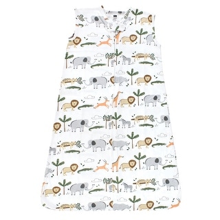 Hudson Baby Cotton Sleeveless Wearable Sleeping Bag, Sack, Blanket, Safari Life, 0-6M