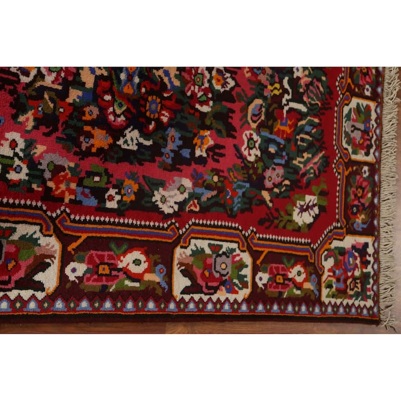 Hand Knotted Oriental 100% Wool Carpet Traditional Floral Pink Bakhtiari Area Rug - 5' 3'' X 3' 7''