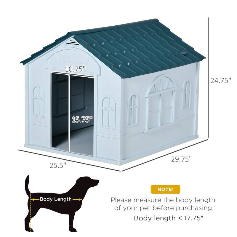 Dog House Water Resistant Dog Shelter Dog Kennel with Door and Window Decor for Medium and Small Dogs