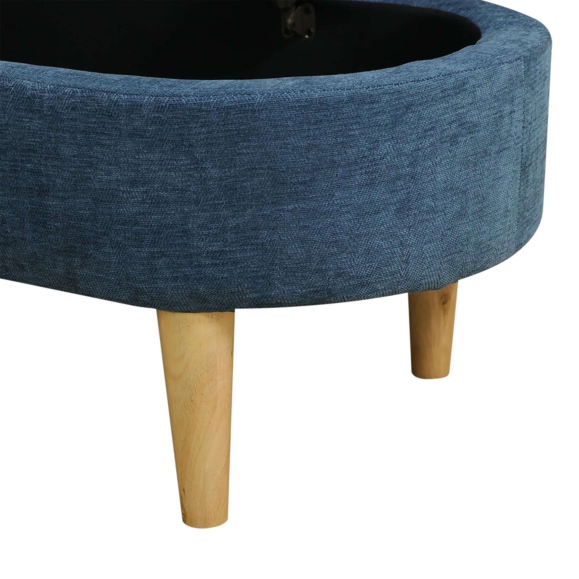 Blue Fur Cloth living room Ottoman