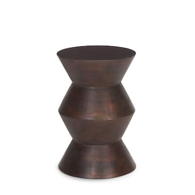 Odessa Dark Brown Wood Side Table