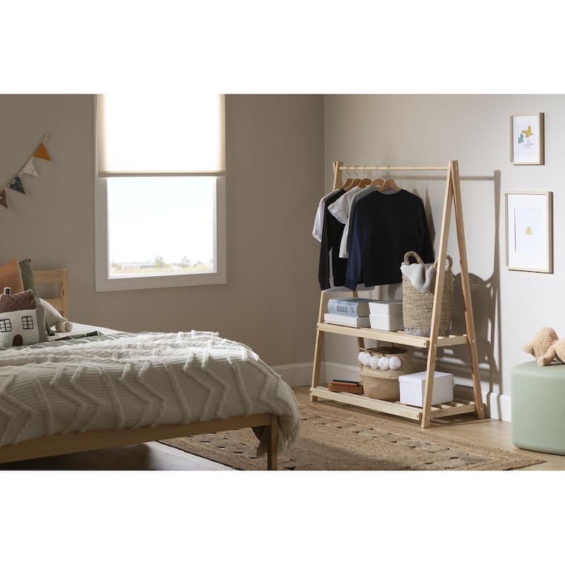 South Shore Sweedi Clothes Rack with Storage Shelves