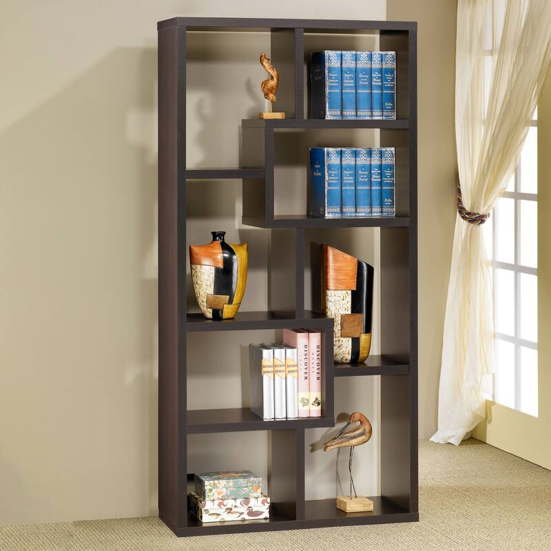 Theo 71-inch 8-compartment Wood Bookshelf