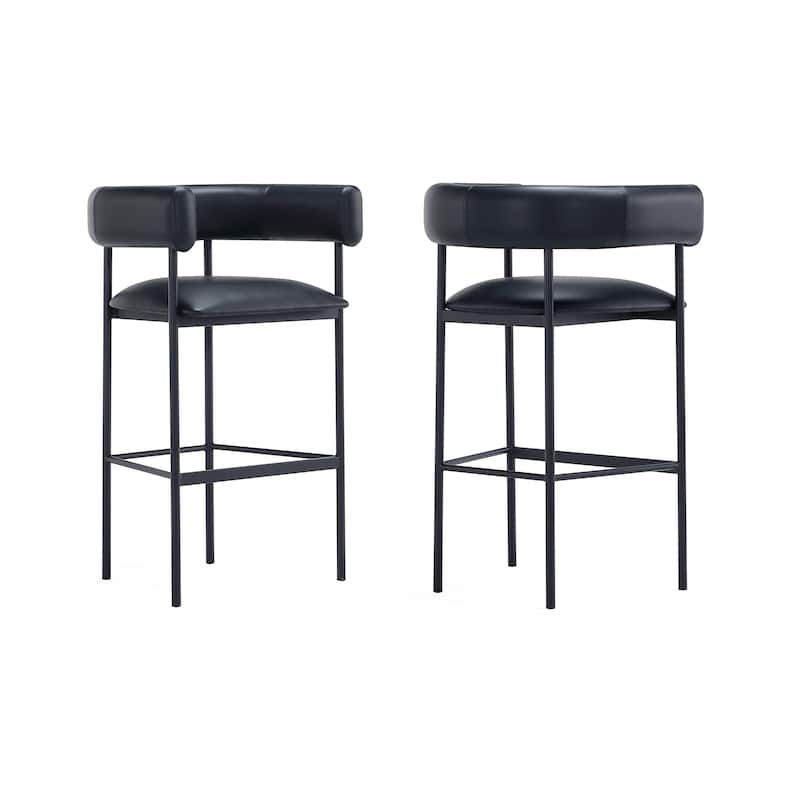 Onda Vegan Leather Metal Upholstered Barstool
