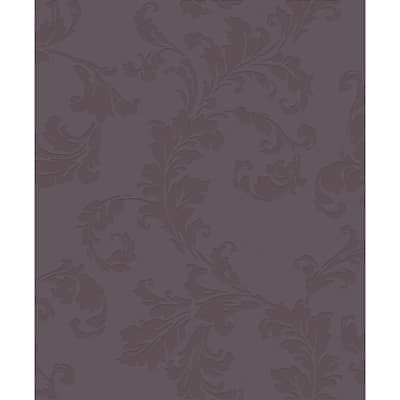 Galerie Wallcoverings Emporium 3D Embossed Floral Acanthus Trail Non-woven Glitter Wallpaper Roll