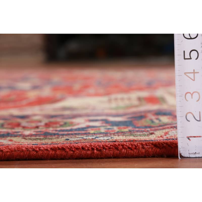 Hand Knotted Oriental 100% Wool Carpet Traditional Medallion Oranges & Rust Heriz (serapi) Area Rug - 11' 10'' X 9' 1''