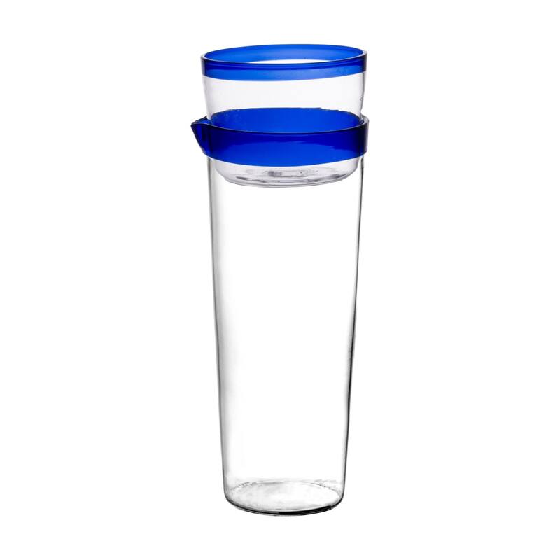 Borosilicate Glass Carafe - 20 fl oz - Clear and Blue