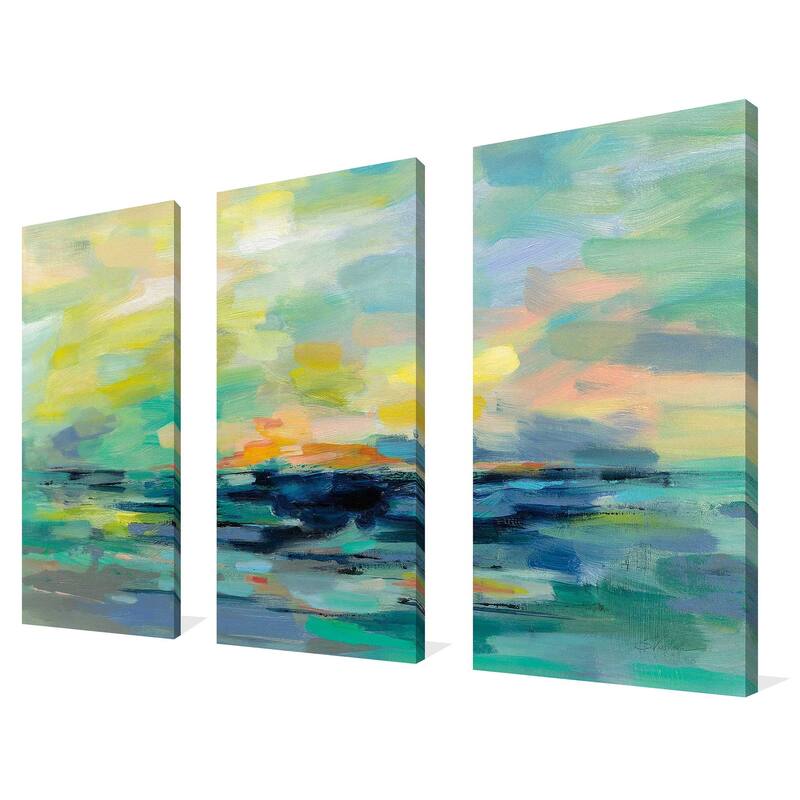 "Pacific Beach" 3 Piece Set on Canvas