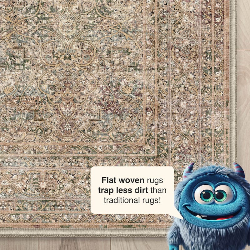 Well Woven Asha Vintage Juliette Persian Flat Pile Area Rug