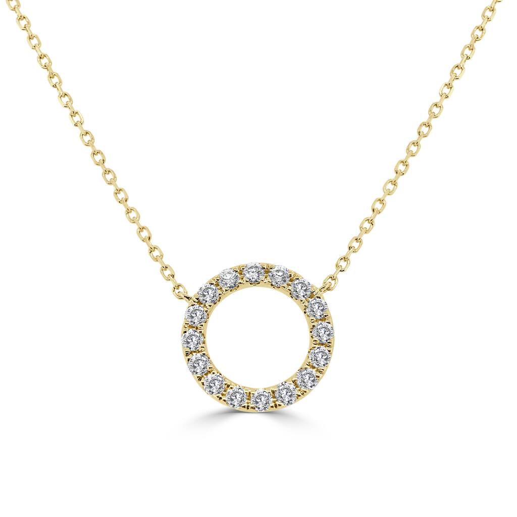 Joelle Collection Diamond Circle Necklace 14K Gold 1/2 cttw