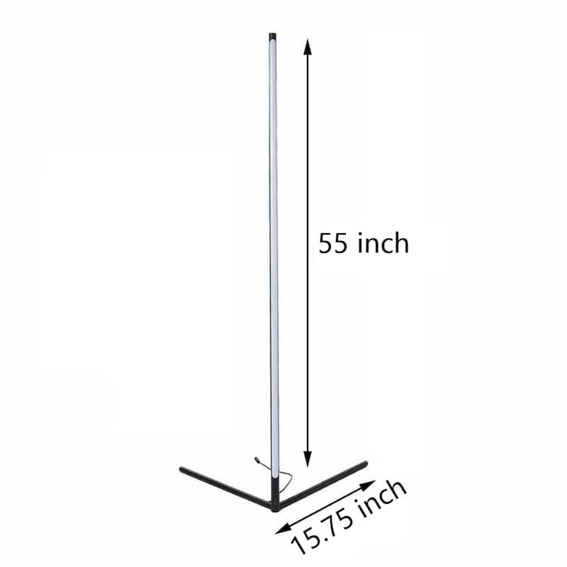RGBCW LED Corner Floor Lamp with Remote Control