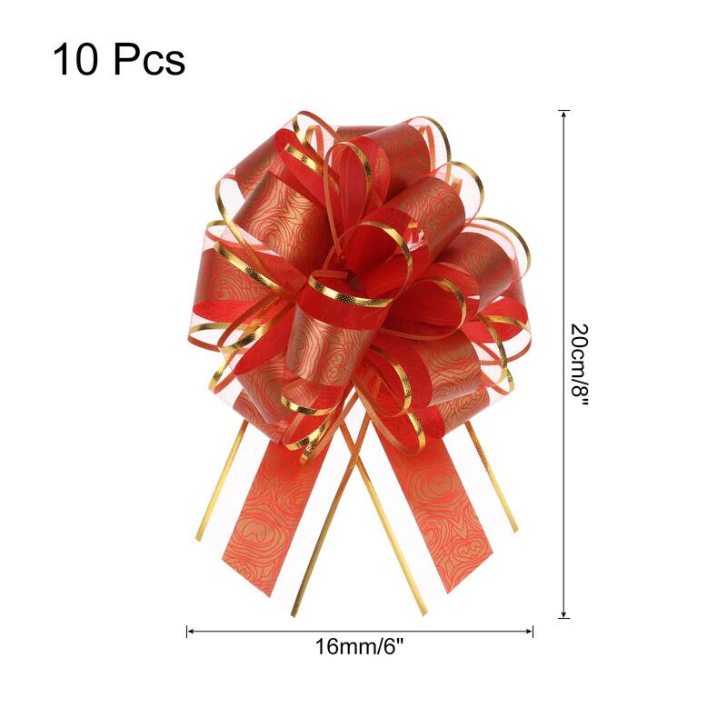 20pcs Large Pull Bow Gift Wrapping Bows Ribbon Organza for Wedding - Red - 6 Inch