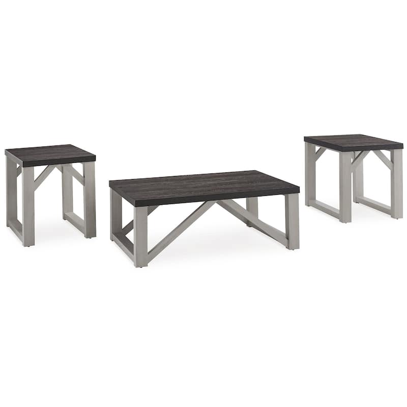 Signature Design by Ashley Dorrinson Antique White Table (Set of 3) - 48"W x 24"D x 17"H