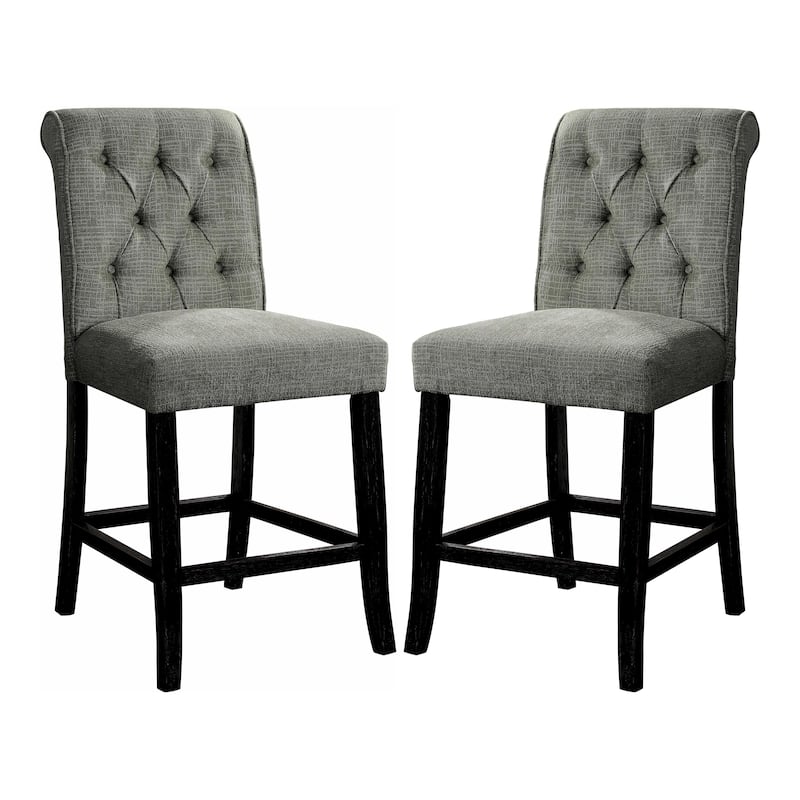 Sheila Rustic Chenille Counter Height Chair (Set of 2) by Furniture of America