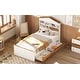 preview thumbnail 33 of 34, Twin Size Wooden House Bed Frame - Headboard Storage Shelf and 2 Built-In Drawers
