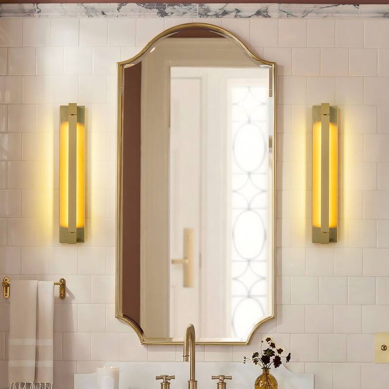 23.6" W Mid-Century Modern Gold Linear Design Adjustable Rotatable Intergrated LED Bathroom Vanity Light