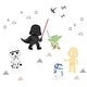 preview thumbnail 1 of 2, Lambs & Ivy Star Wars Classic Wall Decals - Yoda, Darth Vader, R2-D2, C-3PO