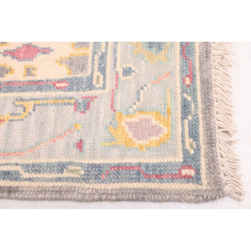 ECARPETGALLERY Hand-knotted Modern Oushak Dark Grey Wool Rug - 3'6 x 5'7