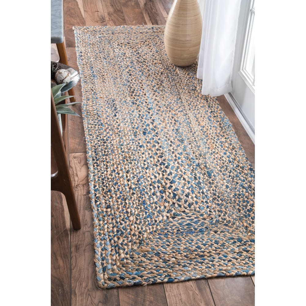 Nuloom Eliz Braided Denim and Jute Area Rug