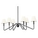 preview thumbnail 1 of 9, Golden Lighting 3690-LP IL Kennedy 6 Light 42" Wide Chandelier Natural Black / Ivory Linen Shades