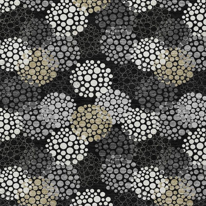 HomeRoots Polka Dot Transitional Rectangle Outdoor Rug