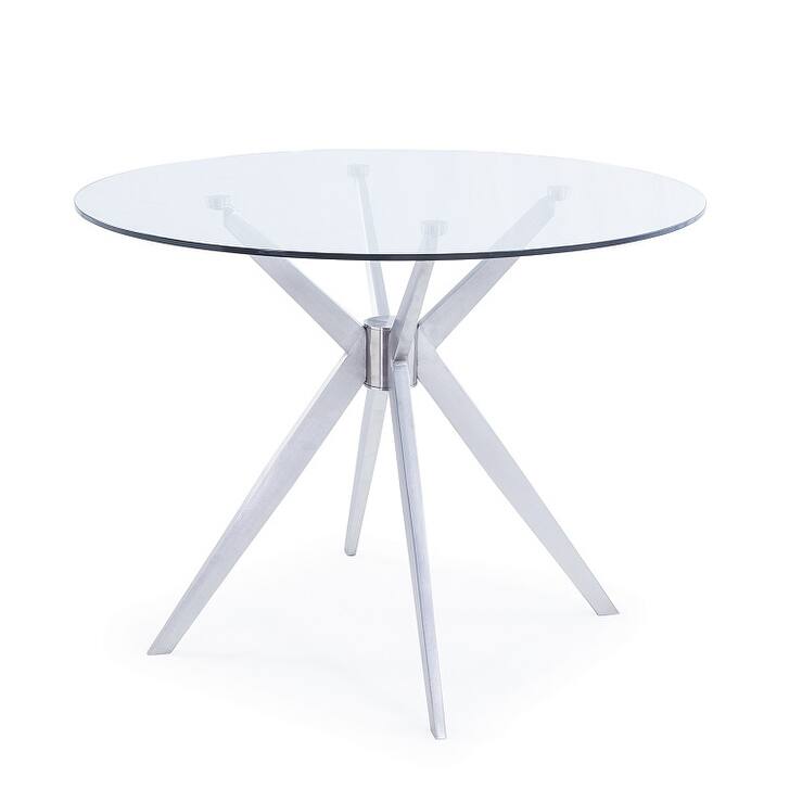 Modrest Dallas Modern Brushed Stainless Steel Dining Table