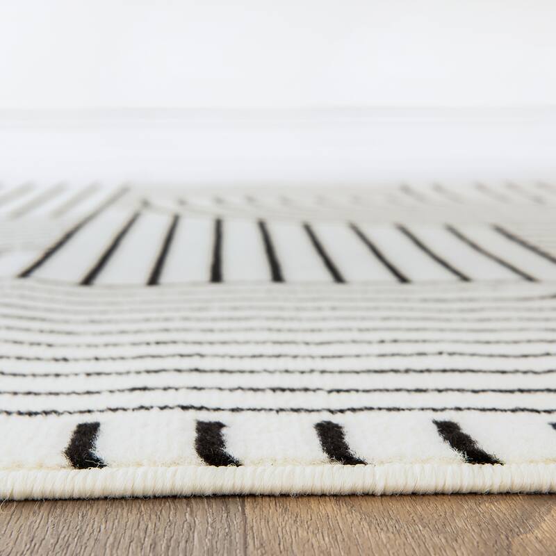 World Rug Gallery Contemporary Stripe Arch Design Area Rug