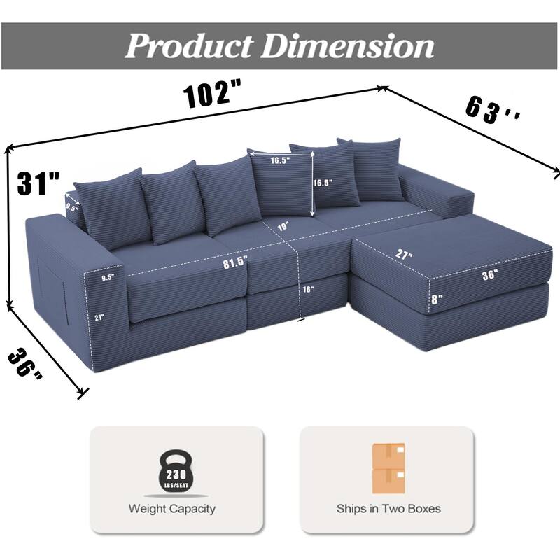 10-in-1 Convertible Sofa Sectional